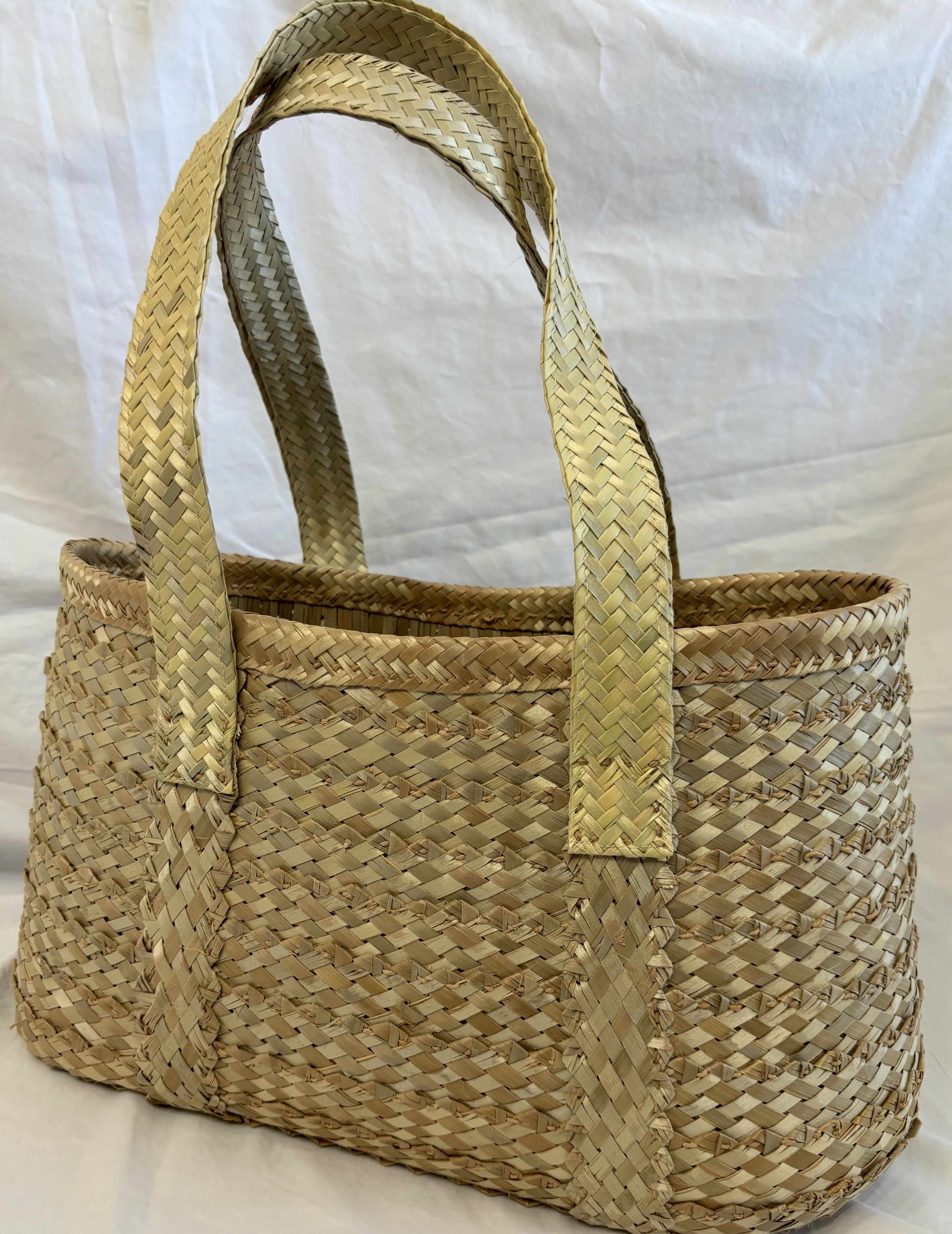 Handmade One-Of-a-Kind Thatched Basket #1